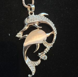 Silver Dolphin Pendant Necklace